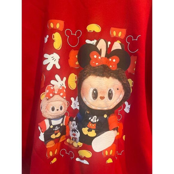 Zitong Red Sweatshirt Featuring Labubu & Disney-Inspired Design Unisex Fit Long - Picture 3 of 8